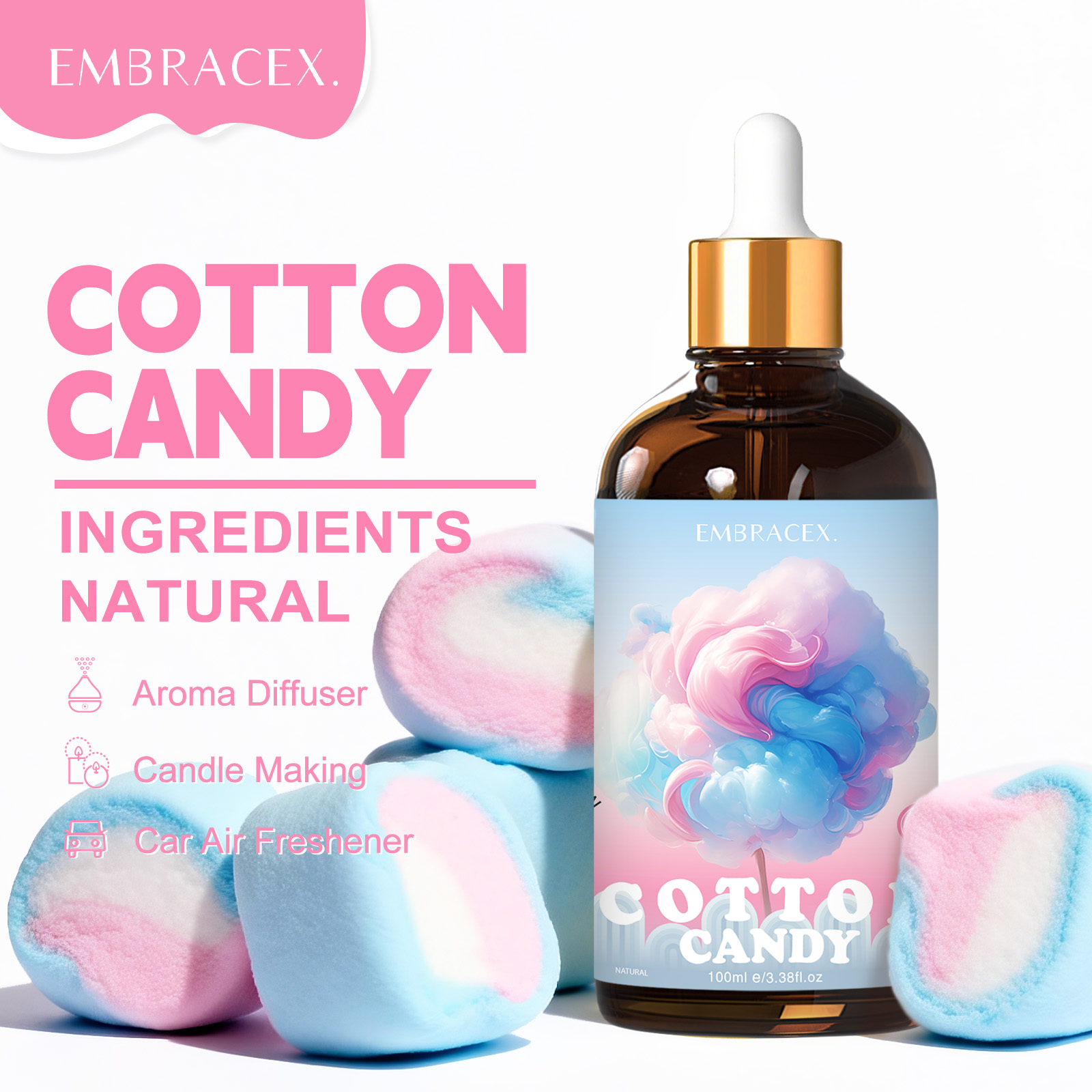 Candle Making Supplies - 100ml Cotton Candy Fragrance Oils Diffusers