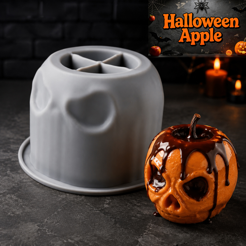 Candle Making Factory - Halloween skull apple silicone mold, creative