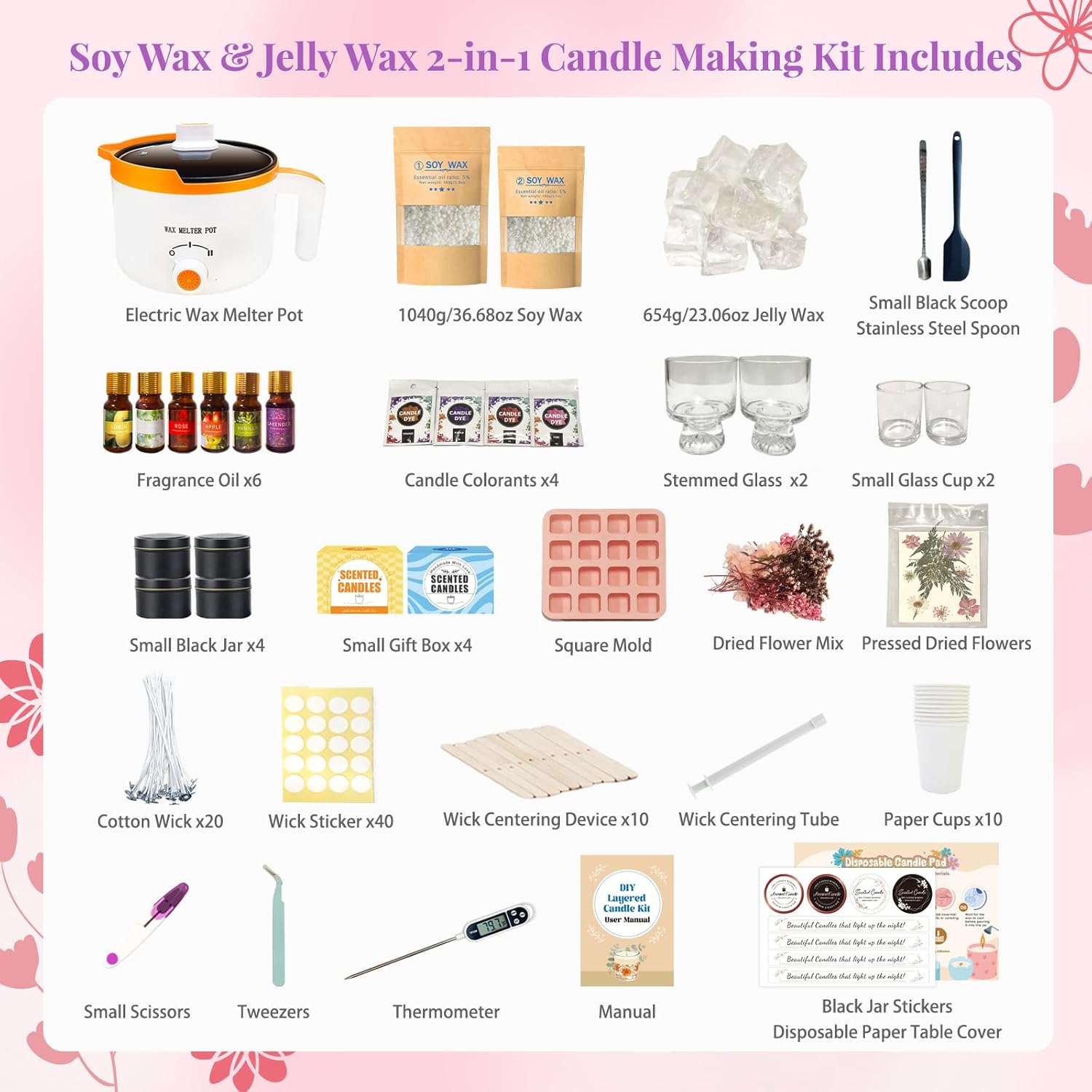 2-in-1 Soy & Jelly Wax DIY Can - Candle Making Kit For Beginners ulasan dan harga