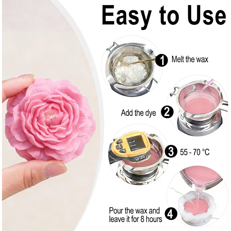 5Flower Candle Mold Set，3D Flo - Candle Making Kit ulasan dan harga