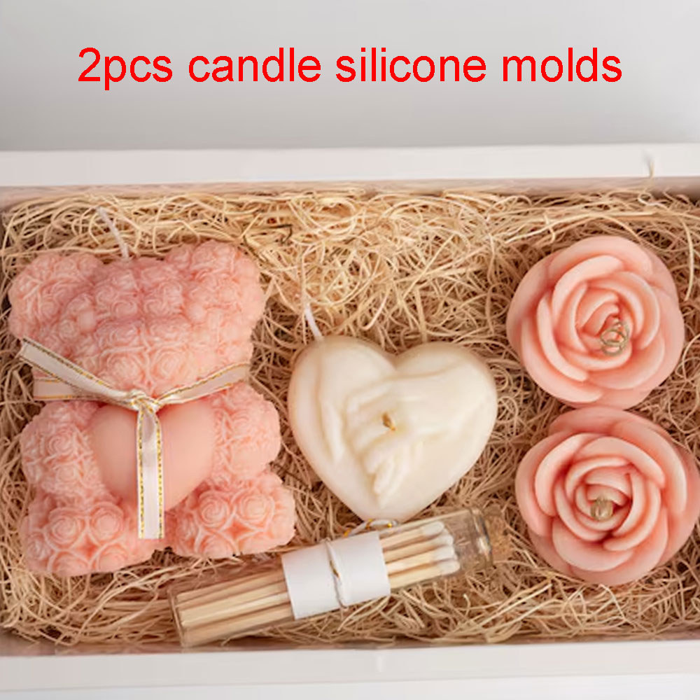 Teddy Bear Heat Rose Silicone  - Candle Making Kit ulasan dan harga